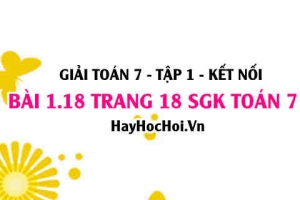 Giải bài 1.18 trang 18 Toán 7 Tập 1 SGK Kết nối tri thức